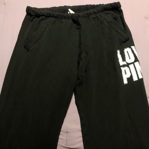 Victoria’s Secret pink sweatpants in black